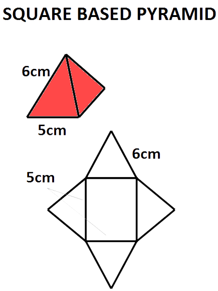 square based pyramid net def