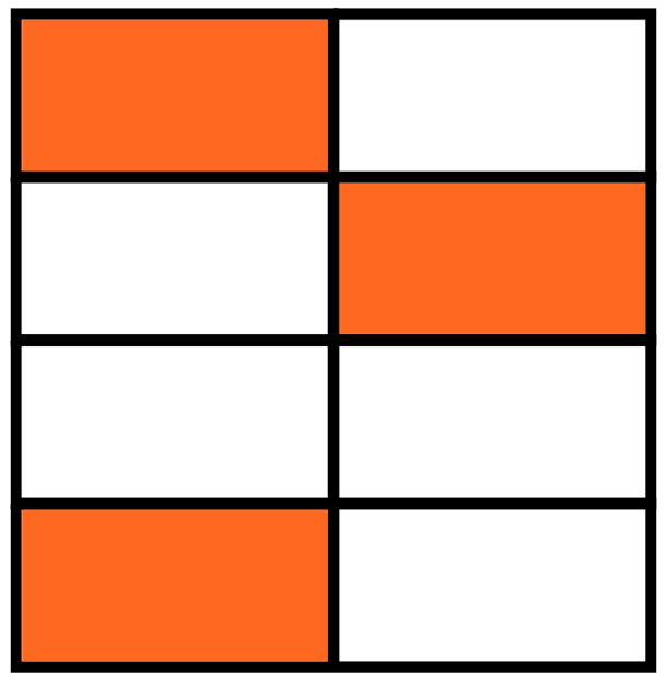 three eighths rectangle