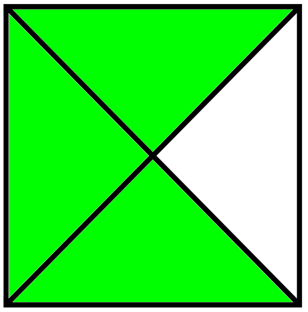 three quarters basic diagonal square
