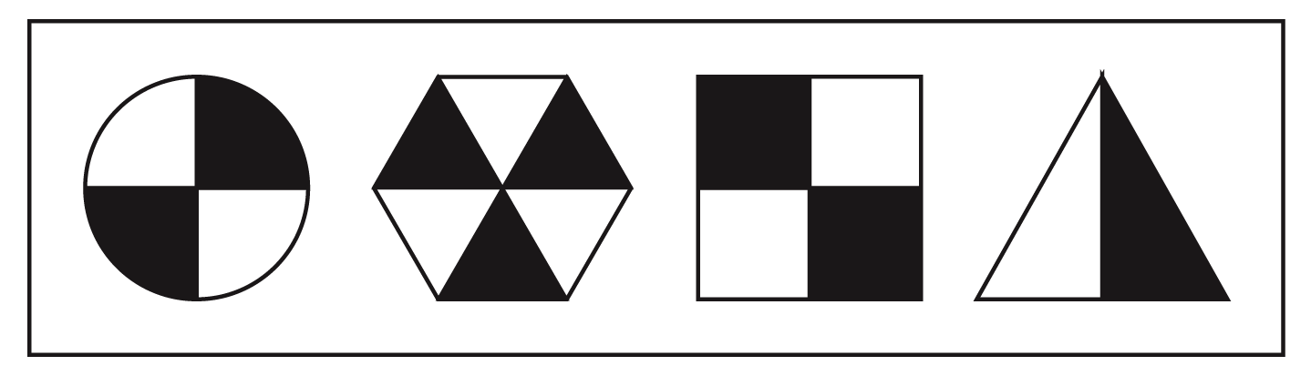 The amount, a shape is shaded, could be important