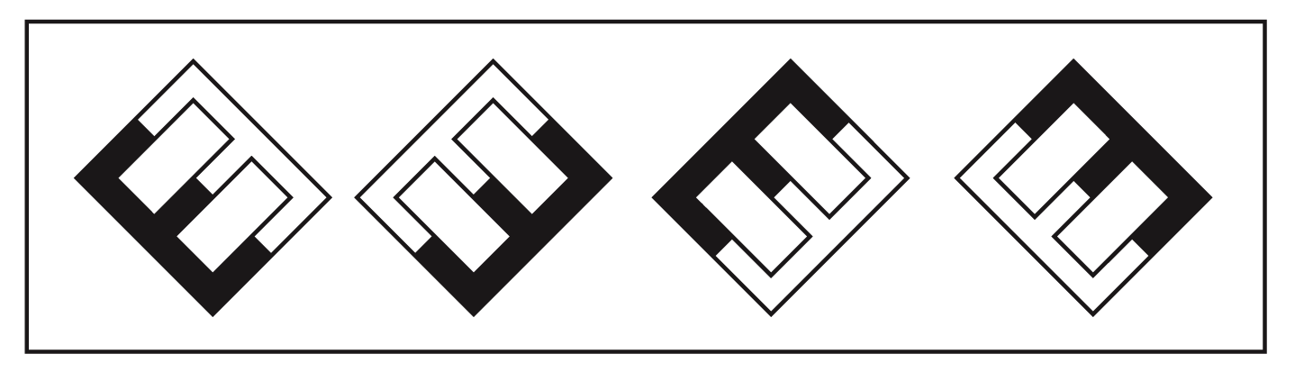 Shapes can rotate in different amounts and in different directions